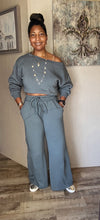 Load image into Gallery viewer, Off Shoulder Wide Leg Jogger Set