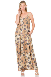 Camel Leopard Maxi Dress