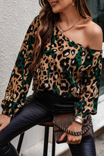Load image into Gallery viewer, One Shoulder Leopard Print Blouse
