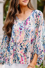 Load image into Gallery viewer, Floral Print Puffy Sleeve Loose Blouse
